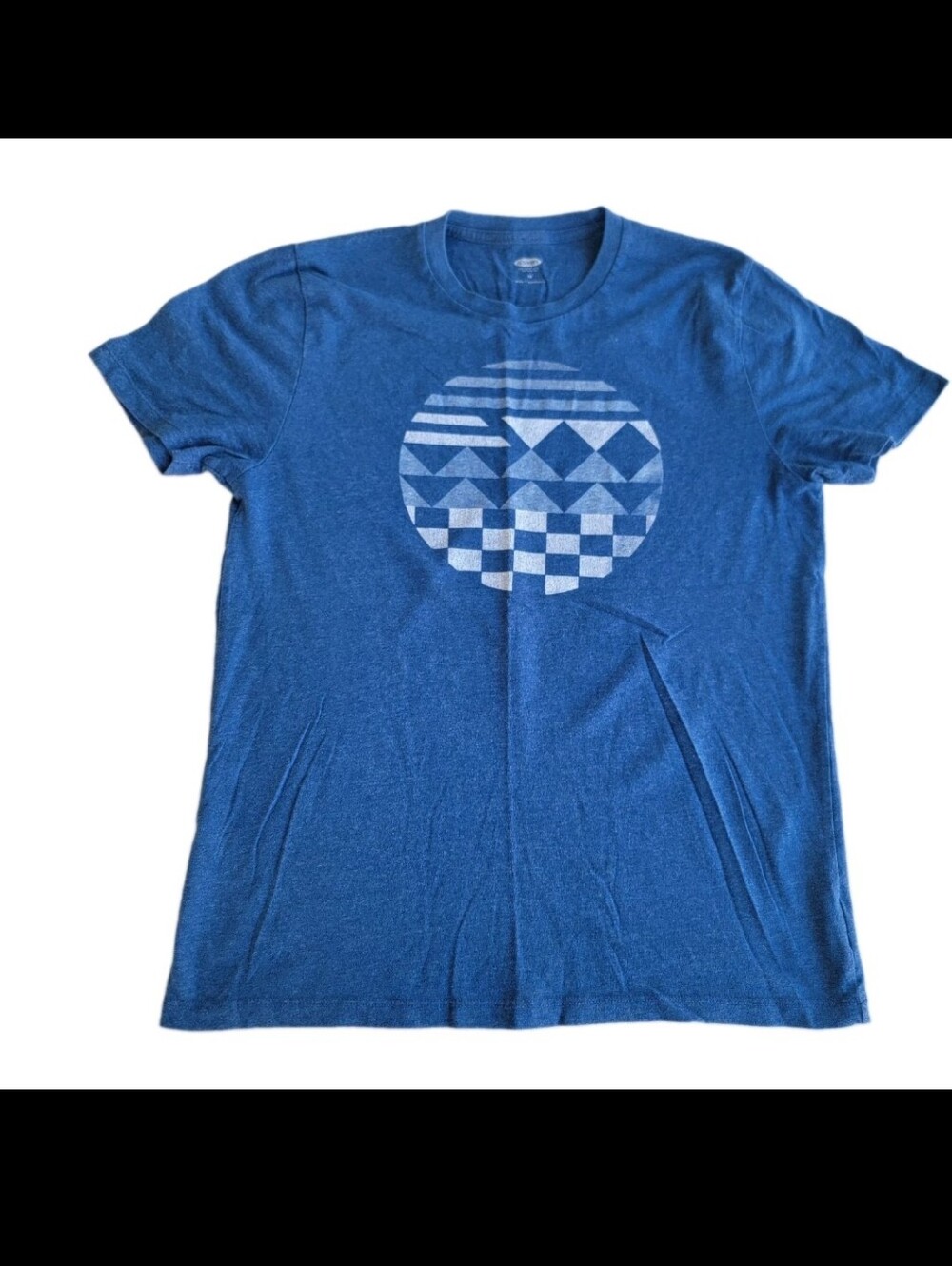 Old Navy Blue Crew Neck Tee with Geometric Circle Print